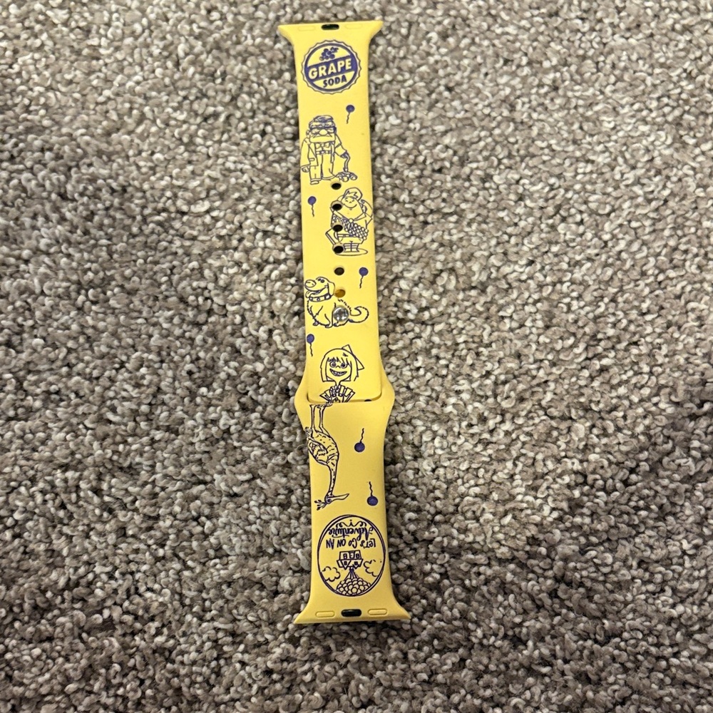 Yellow Novelty Silicone Wristband Strap with Blue Print